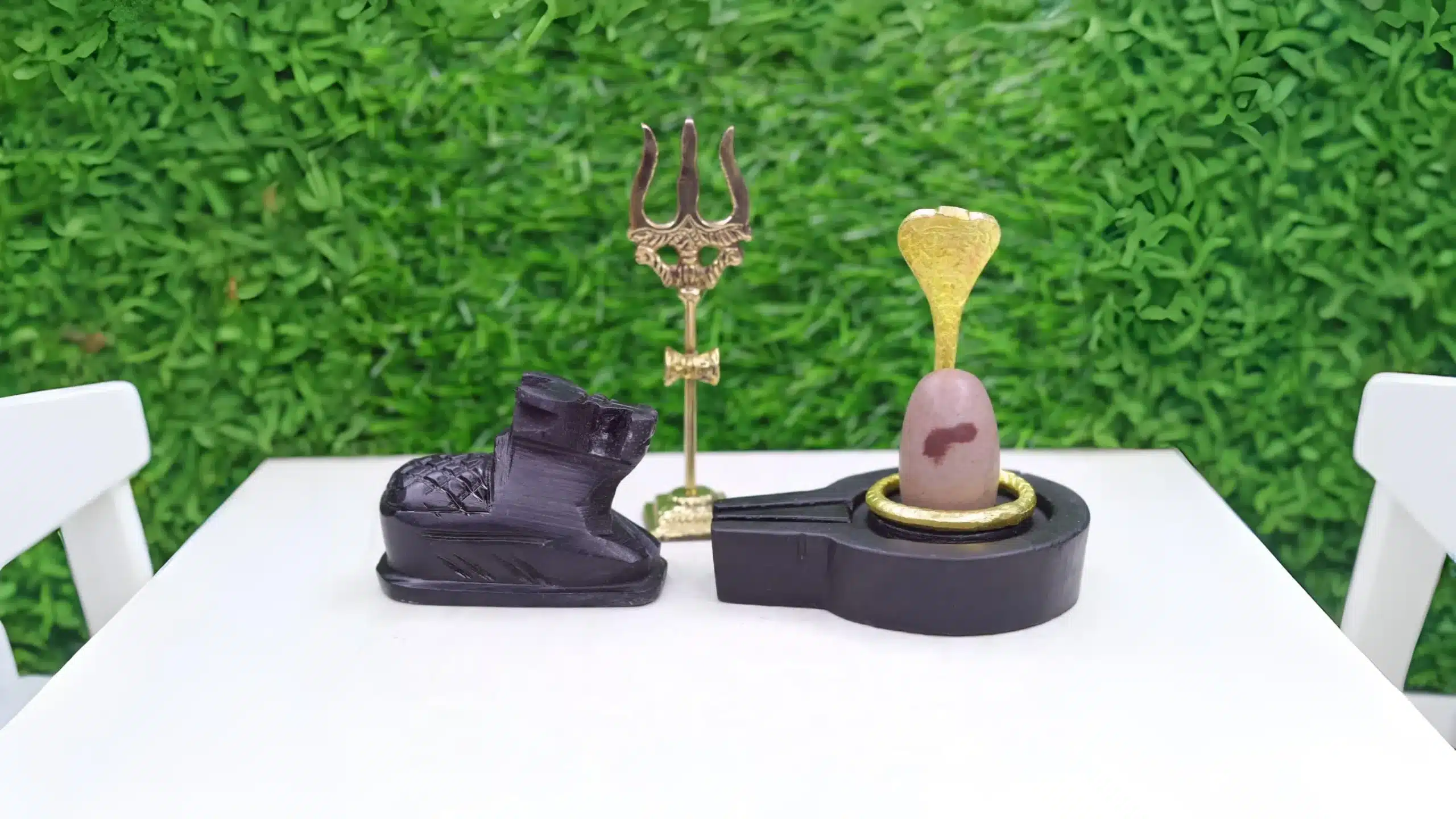 Narmadeshwar Shivling with black stone Jaladhari and Trishul