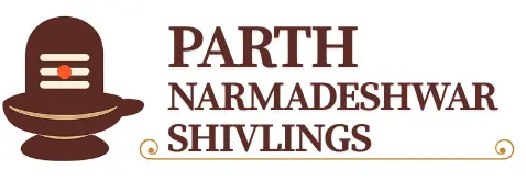 Parth Narmadeshwar Shivlings official logo featuring sacred Trishul and natural Shivling symbol