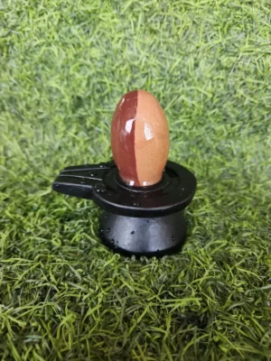 Red and Yellow Ardhnarishwar Narmadeshwar Shivling for Home