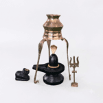 2" Black Narmadeshwar Shivling Set for Home - Shivling, Jaladhari, Nandi, Naag, Trishul and Kalash with Stand