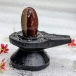 1.5" Aridhnarishwar Narmadeshwar Shivling with Jaladhari(Base) for Home - Image 2