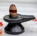 2" Inches Narmadeshwar Shivling with Damru Shape Jaladhari(Base) for Home - Image 2