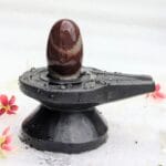 2" Inches Narmadeshwar Shivling with Damru Shape Jaladhari(Base) for Home