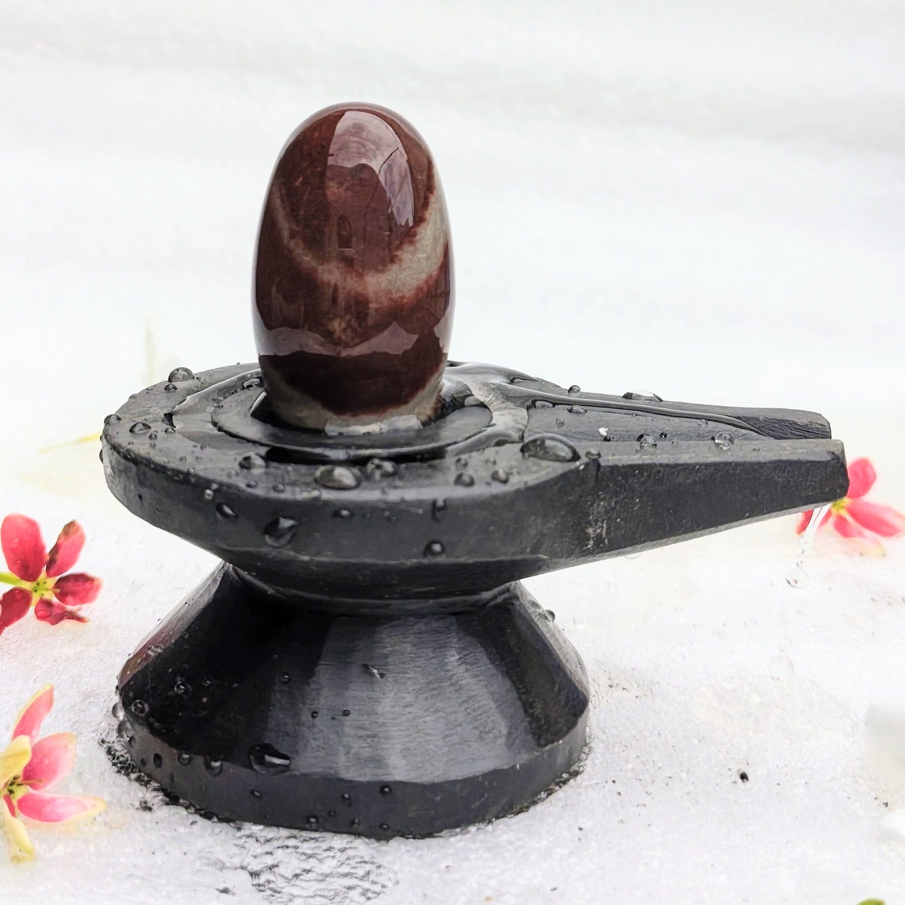 IMG_20260814_143207356_HDR (1) 2" Inches Narmadeshwar Shivling with Damru Shape Jaladhari(Base) for Home - Image 1