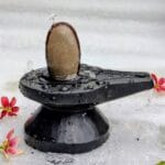 2" Inches Narmadeshwar Shivling with Damru Shape Jaladhari(Base) for Home - Image 2