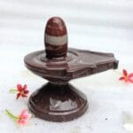 2" Inches Narmadeshwar Shivling with Damru Shape Jaladhari(Base) for Home