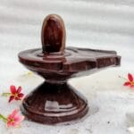 2" Inches Narmadeshwar Shivling with Damru Shape Jaladhari(Base) for Home