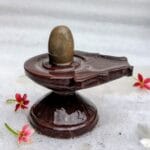 2" Inches Narmadeshwar Shivling with Damru Shape Jaladhari(Base) for Home