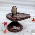 2" Inches Narmadeshwar Shivling with Damru Shape Jaladhari(Base) for Home