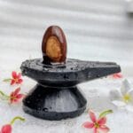 2" Inches Narmadeshwar Shivling with Damru Shape Jaladhari(Base) for Home - Image 2