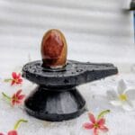 2" Inches Narmadeshwar Shivling with Damru Shape Jaladhari(Base) for Home - Image 2
