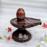 2" Inches Narmadeshwar Shivling with Damru Shape Jaladhari(Base) for Home