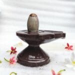 2" Inches Narmadeshwar Shivling with Damru Shape Jaladhari(Base) for Home