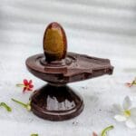 2" Inches Narmadeshwar Shivling with Damru Shape Jaladhari(Base) for Home