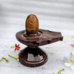 2" Inches Narmadeshwar Shivling with Damru Shape Jaladhari(Base) for Home