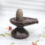 2" Inches Narmadeshwar Shivling with Damru Shape Jaladhari(Base) for Home